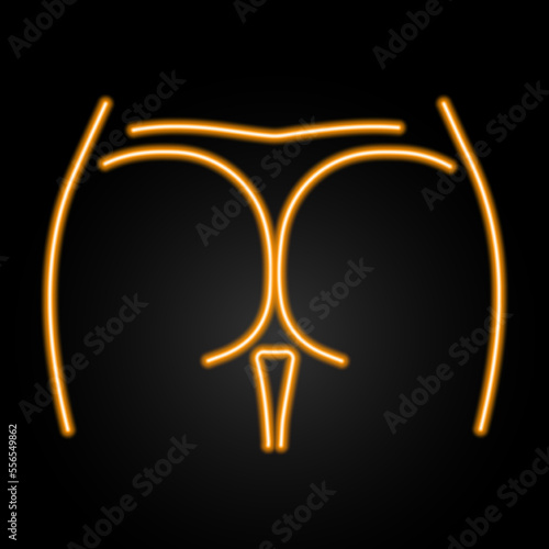 butt neon sign, modern glowing banner design, colorful modern design trends on black background. Vector illustration.