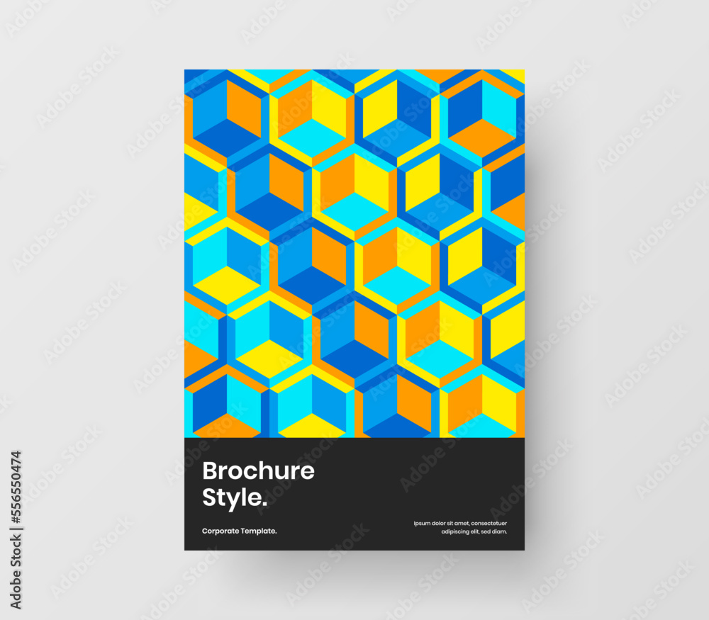 Premium handbill A4 vector design concept. Trendy mosaic pattern company brochure template. Premium handbill A4 vector design concept. Trendy mosaic pattern company brochure template.