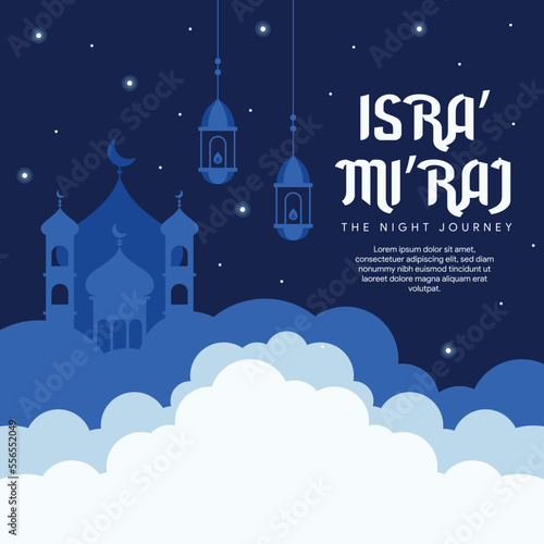 isra miraj banner illustration in flat design