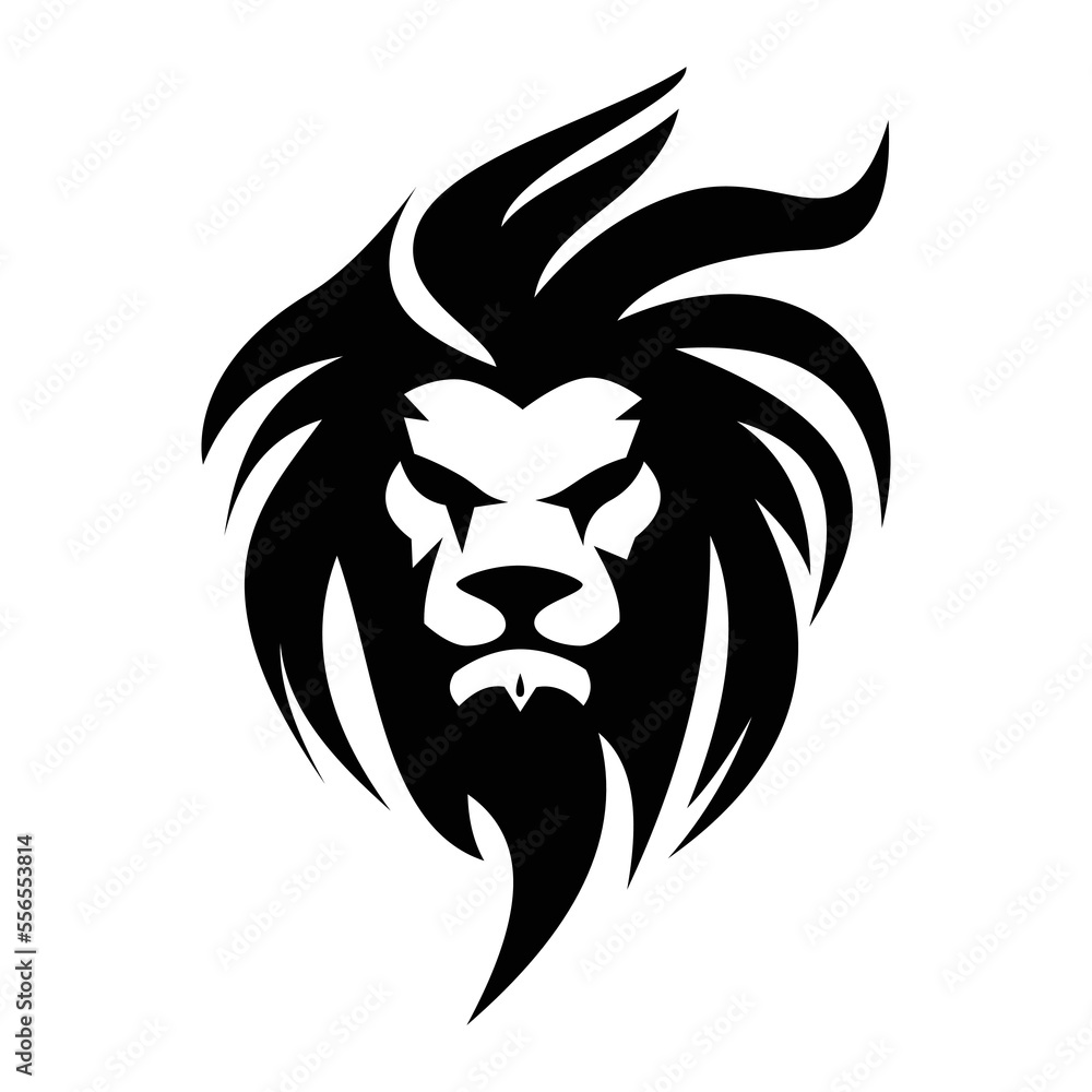Obraz premium Lion silhouette logo symbol design illustration. Clean logo mark design. Illustration for personal or commercial business branding.