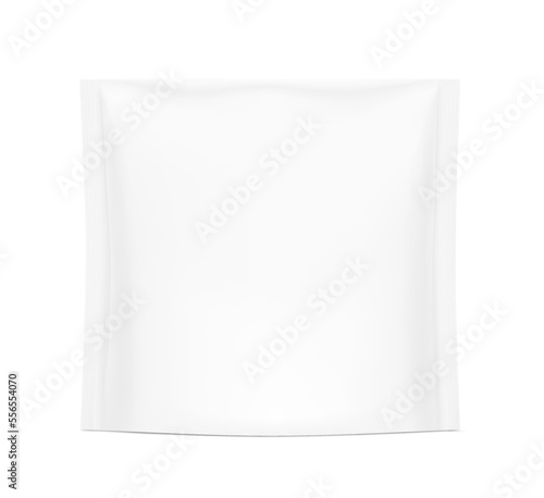 Clean stand up pouch mockup. Vector illustration isolated on white background. Front view. Can be use for template your design, presentation, promo, ad. EPS10.