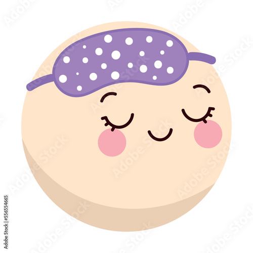 cute moon with mask