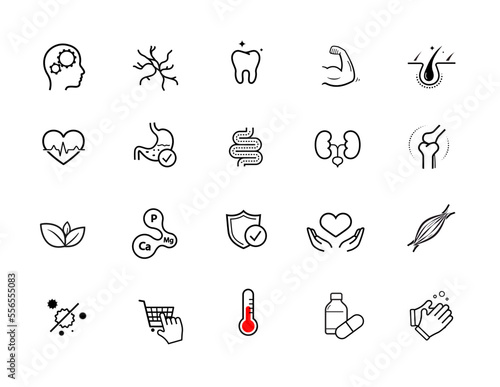 Set of medical icons. The outline icons are well scalable and editable. Contrasting elements are good for different backgrounds. EPS10.