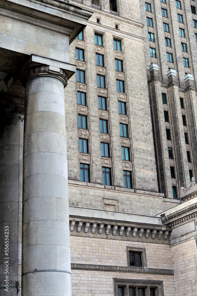 facade of an building with columns