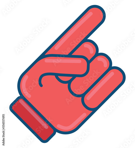 hand glove with finger raised