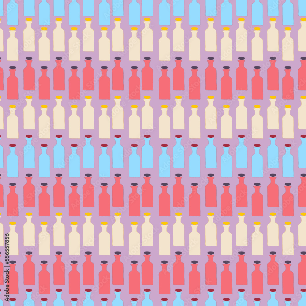 cork bottle seamless pattern. Bottles with corks in order at bar seamless vector pattern. Suitable for textile, fabric, decorations, tiles, wrapping, packaging and much more. cork bottle seamless pattern. Bottles with corks in order at bar seamless vector pattern. Suitable for textile, fabric, decorations, tiles, wrapping, packaging and much more.