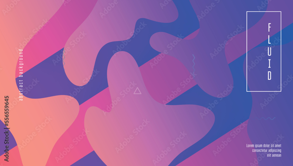 Modern Background. Blue Vibrant Cover. Horizontal Backdrop. Liquid Concept. Futuristic Layout. Cool Rainbow Shape. Wavy Landing Page. Hipster Frame. Violet Modern Background