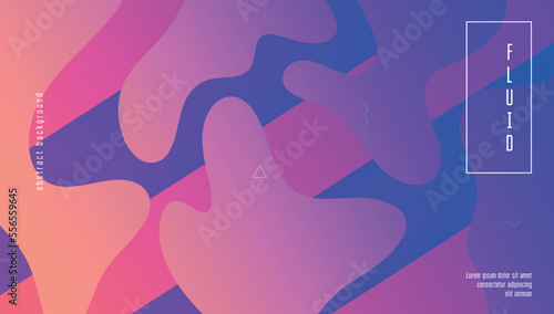 Modern Background. Blue Vibrant Cover. Horizontal Backdrop. Liquid Concept. Futuristic Layout. Cool Rainbow Shape. Wavy Landing Page. Hipster Frame. Violet Modern Background