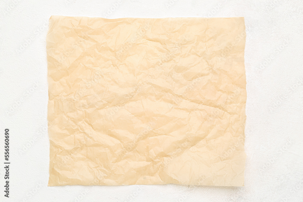 Sheet of baking paper on white background Sheet of baking paper on white background