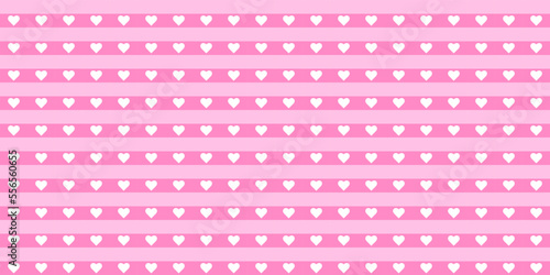 Valentines day background. Pink hearts seamless pattern. Pink White Stripe with heart Love romantic theme. Vector abstract texture with hearts. Pattern for birthday celebrations, cute baby invitation.