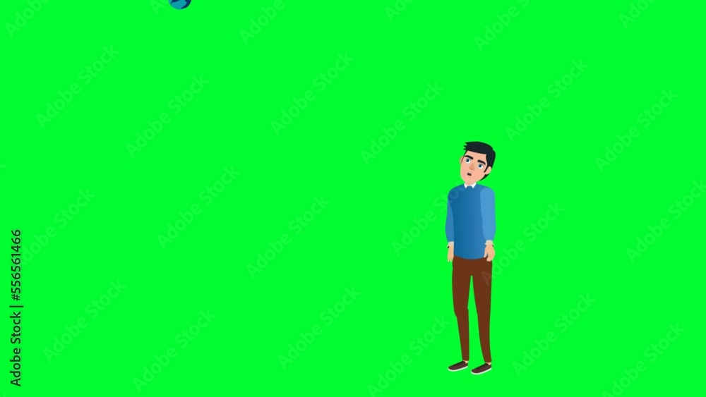 Spinning Globe Earth world Map Holding Man animation with desk stand on Green Screen. world planet Education geography and ecology School Decoration purpose. Spinning Globe Earth world Map Holding Man animation with desk stand on Green Screen. world planet Education geography and ecology School Decoration purpose.