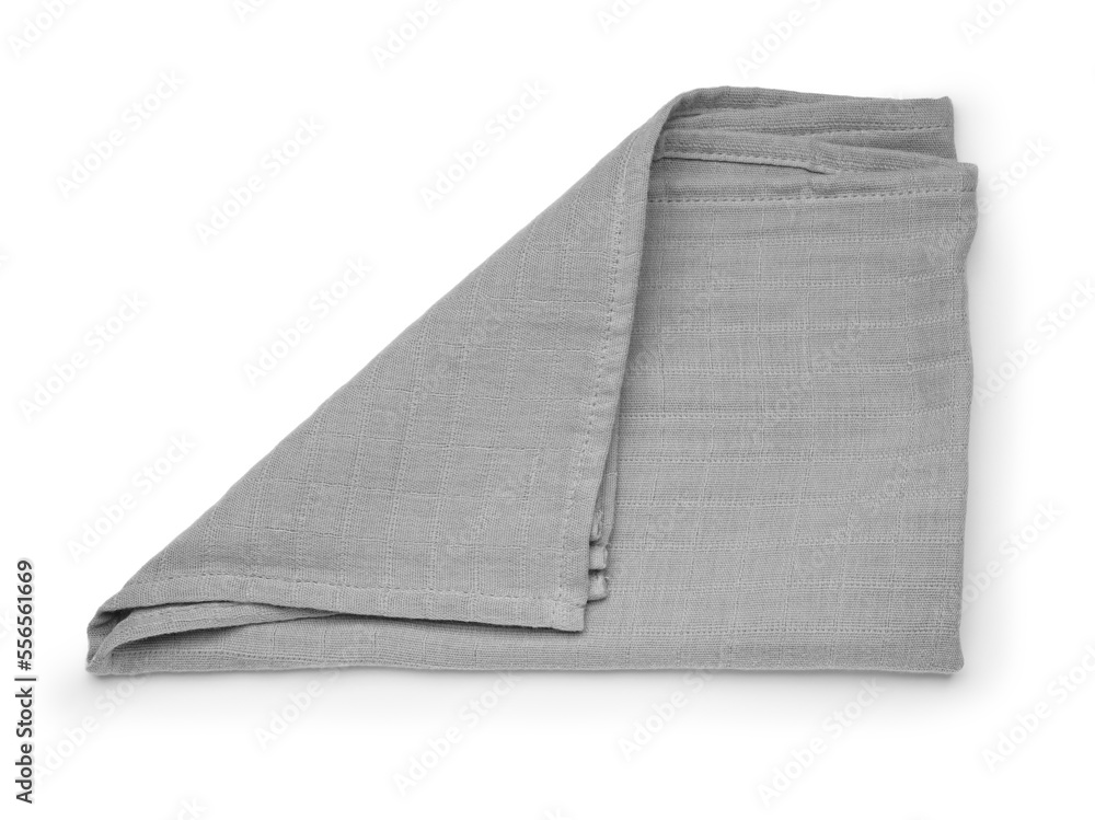 Grey napkin isolated on white background Grey napkin isolated on white background