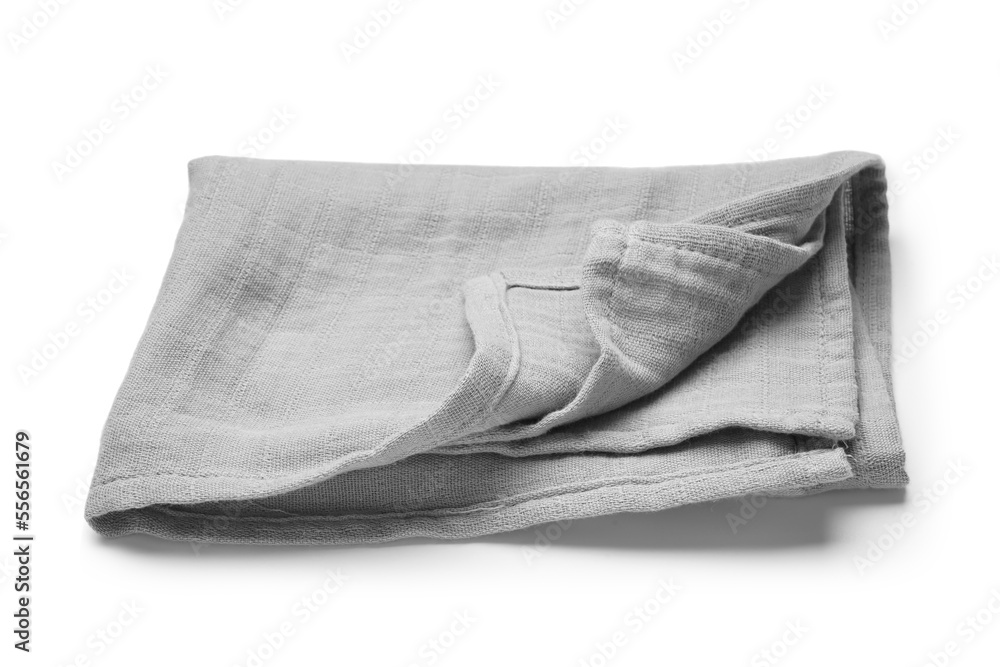 Grey napkin isolated on white background Grey napkin isolated on white background