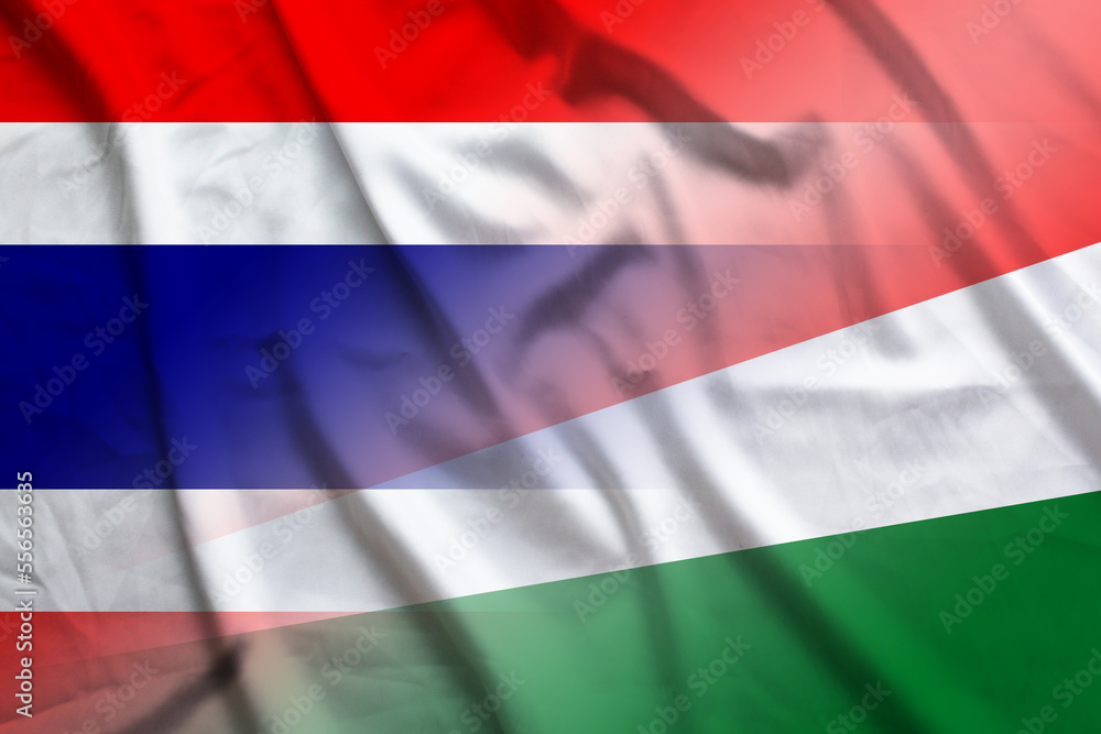 Obraz premium Thailand and Seychelles political flag international relations SYC THA