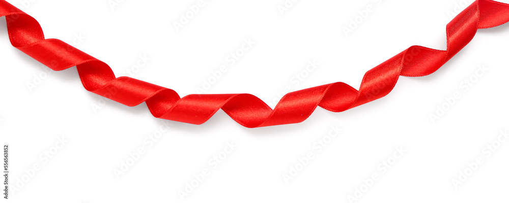 Red satin ribbon isolated on white background Red satin ribbon isolated on white background