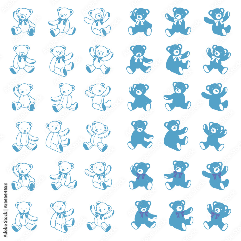 Simple and cute bear illustration material collection, Simple and cute bear illustration material collection,