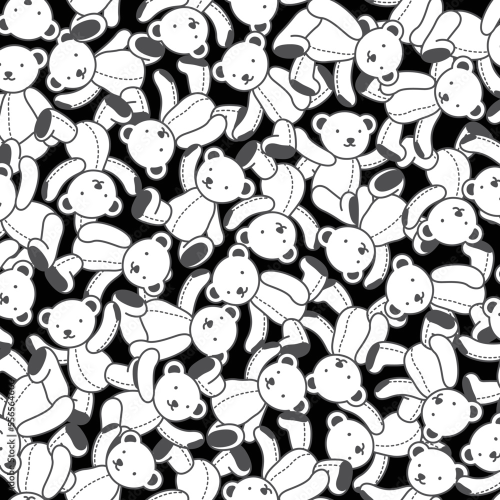 Seamless pattern of simple and cute bear illustration, Seamless pattern of simple and cute bear illustration,