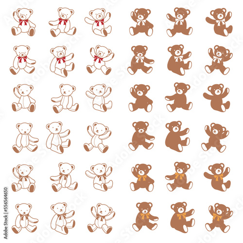 Simple and cute bear illustration material collection,
