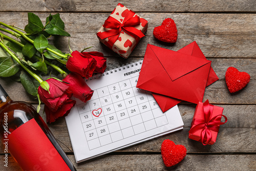 Calendar with marked date o...