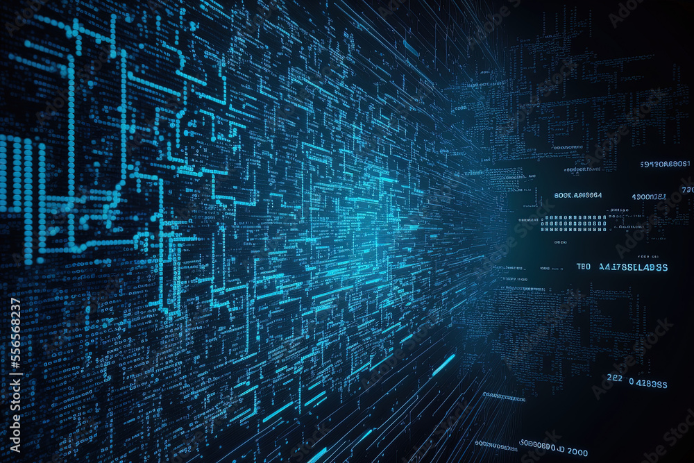 Digital background blue matrix abstract data notion coding or hacking Digital background blue matrix abstract data notion coding or hacking