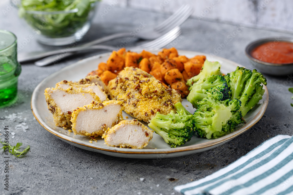 Grilled chicken breast on plate Grilled chicken breast on plate
