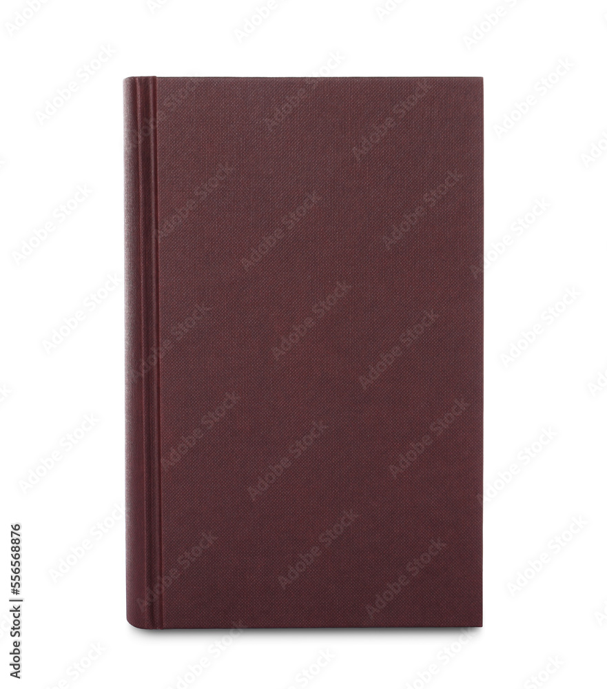 Closed book with brown hard cover isolated on white Closed book with brown hard cover isolated on white