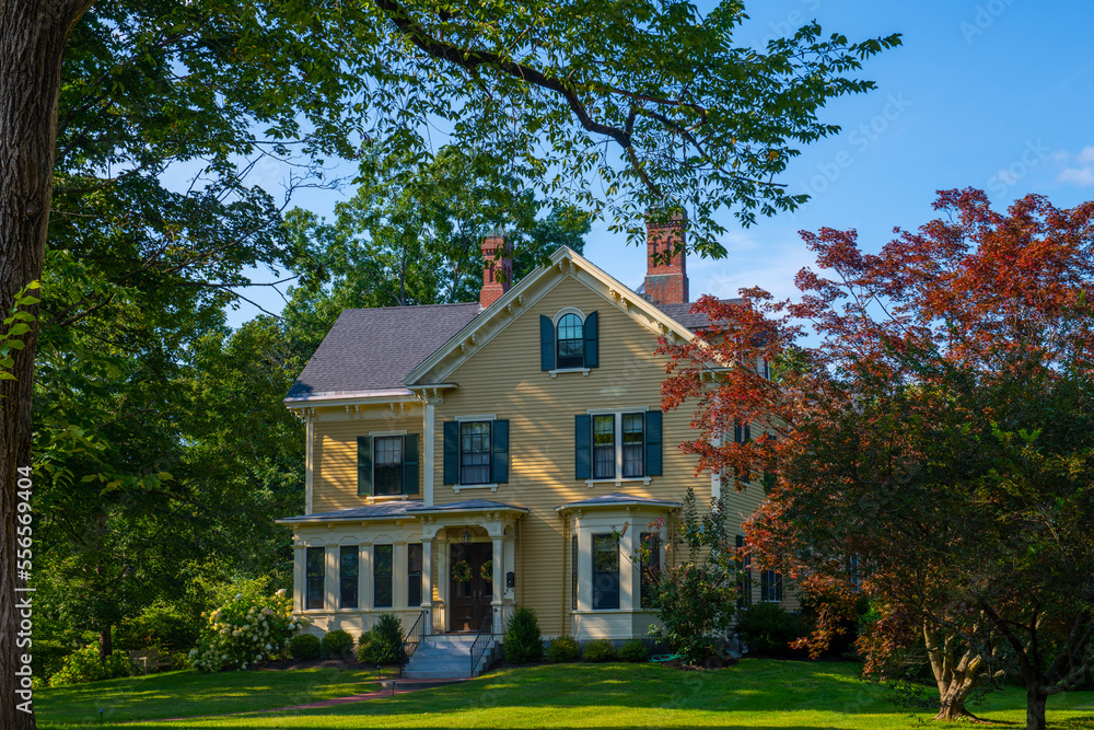 Historic residential building at 276 Main Street in historic town center of Concord, Massachusetts MA, USA. Historic residential building at 276 Main Street in historic town center of Concord, Massachusetts MA, USA.