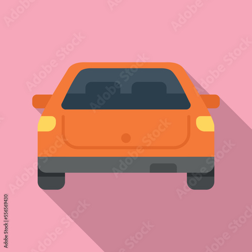 Container car trunk icon flat vector. Open vehicle. Travel familly