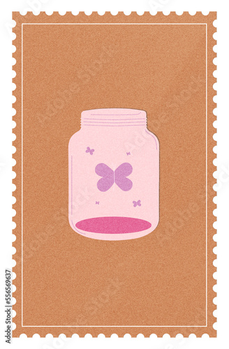 postage stamp with jar