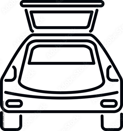 Empty car trunk icon outline vector. Vehicle door. Move business