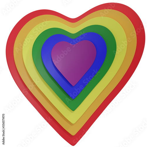 Wallpaper Mural 3D rendering LGBT rainbow heart shape isolated Torontodigital.ca