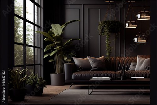 Amazing interior design with modern style, AI