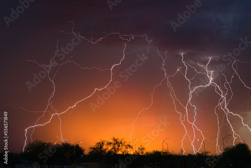 Fort Huachuca Layered LightningLightning can occur at anytime and anywhere, before and after a storm. The Arizona monsoon is characterized by heavy rain, dust storms and lightning. It is a symbol o