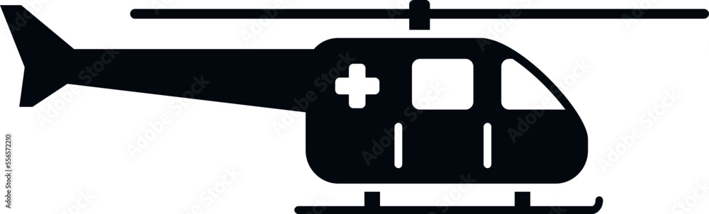 Fototapeta premium Flying rescue helicopter icon simple vector. Air transport. Aerial guard