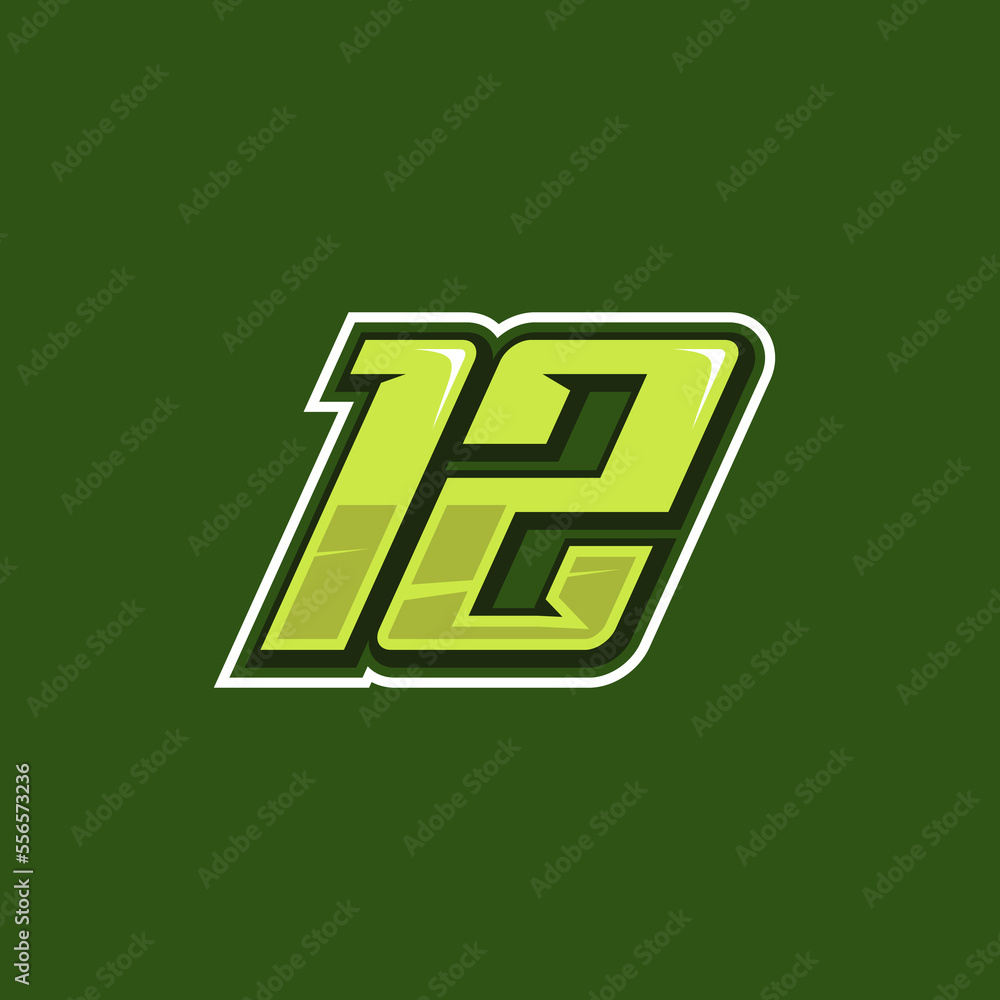 Racing number 12 logo design vector Racing number 12 logo design vector