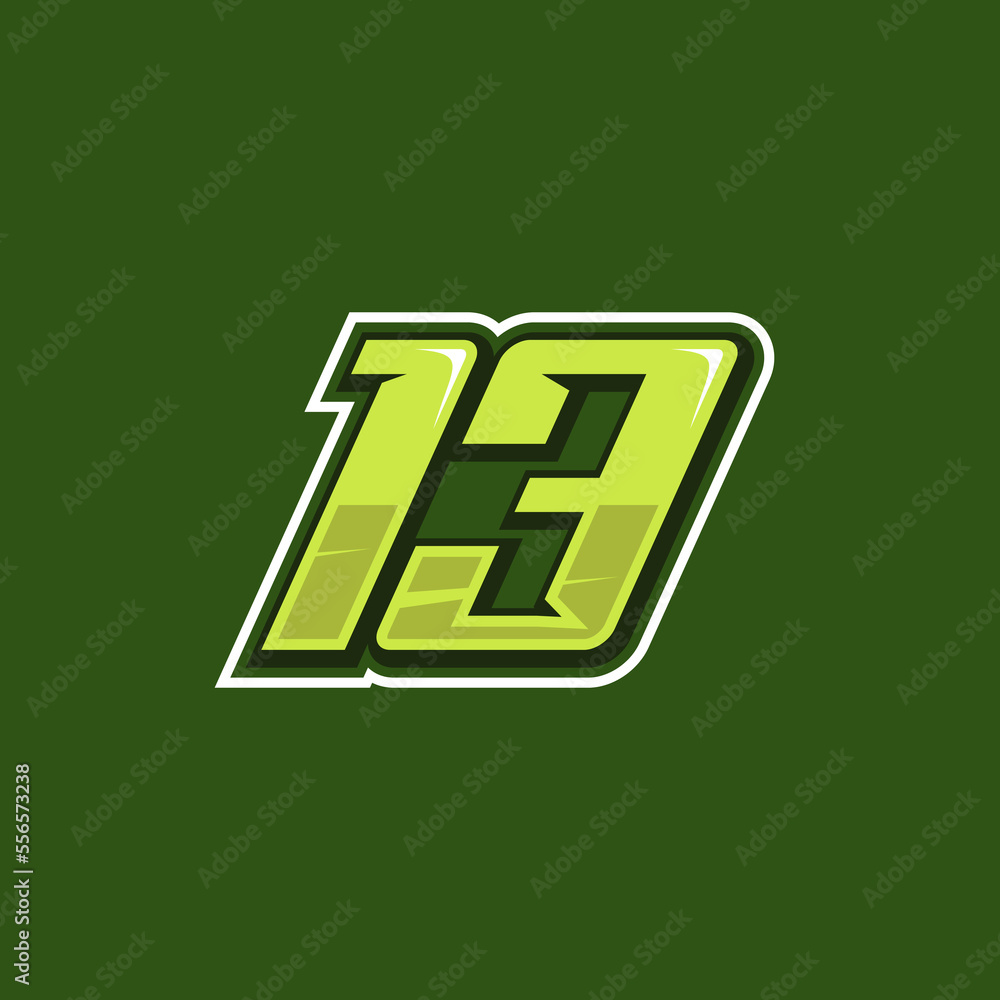 Racing number 13 logo design vector Racing number 13 logo design vector