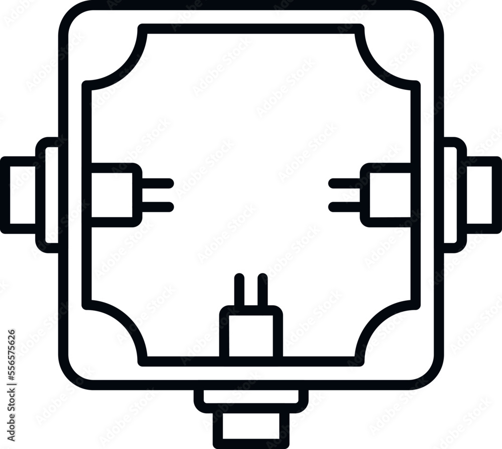 Danger junction box icon outline vector. Electric switch. Control laptop Danger junction box icon outline vector. Electric switch. Control laptop