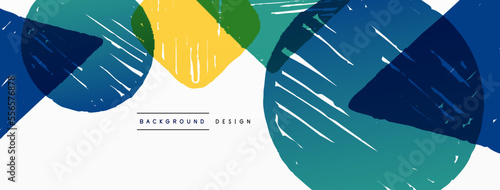 Abstract background. Hand drawn geometric shape - square, circle and triangle. Craft business concept template for wallpaper, banner, background or landing