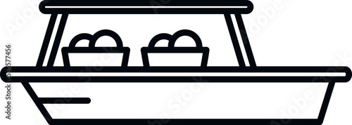 Thai boat icon outline vector. Thai market. Food shopping