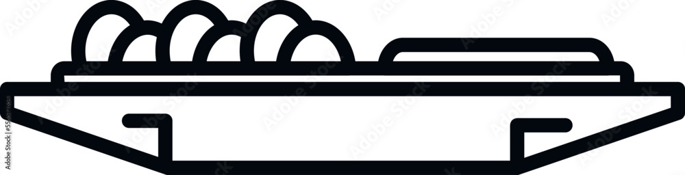 Floating market fruit icon outline vector. Thailand boat. Canal seller