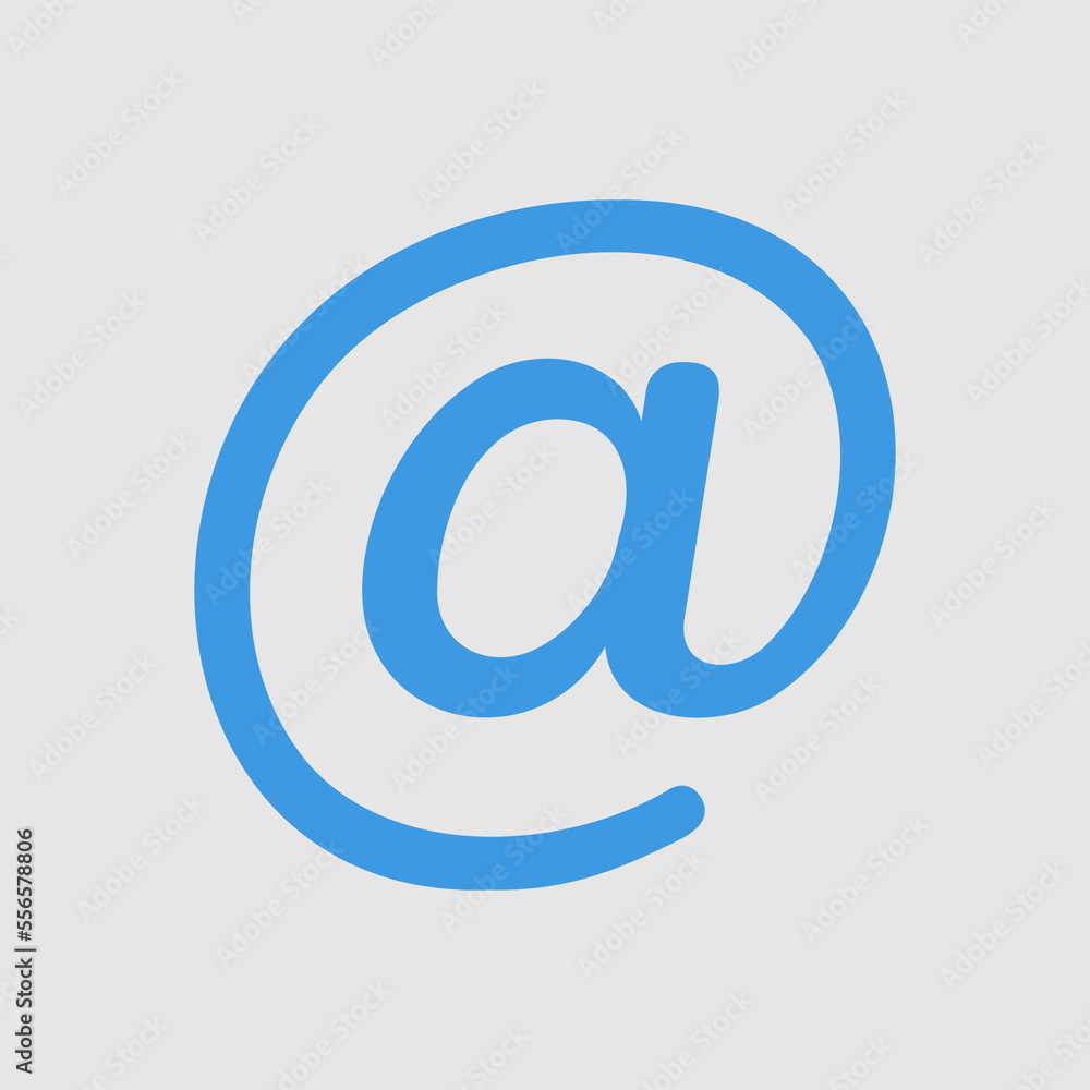 At sign icon in blue style, use for website mobile app presentation At sign icon in blue style, use for website mobile app presentation