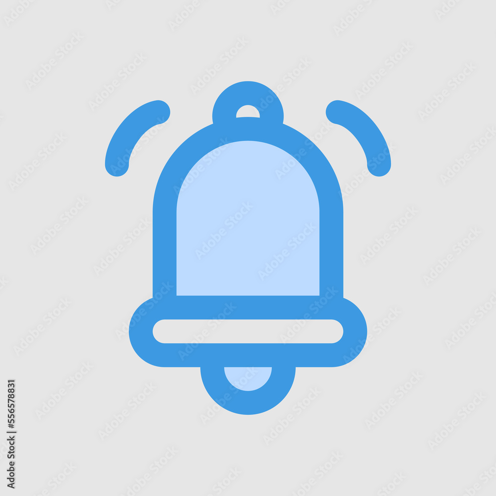 Notification bell icon in blue style, use for website mobile app presentation Notification bell icon in blue style, use for website mobile app presentation