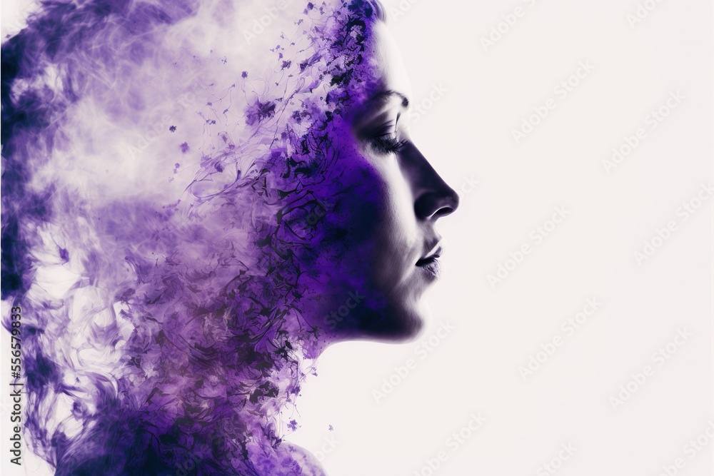 spiritual portrait of a person in silhouette double exposition isolated generative ai on white spiritual portrait of a person in silhouette double exposition isolated generative ai on white
