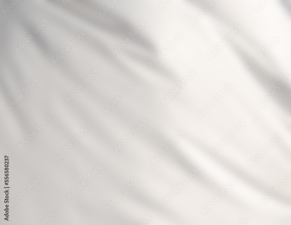 Fototapeta premium Beautiful white waves and soft shadows, elegant, silky and blurry. Fabric texture of silk, modern graceful curves and ripple pattern movement. Soft abstract style background.