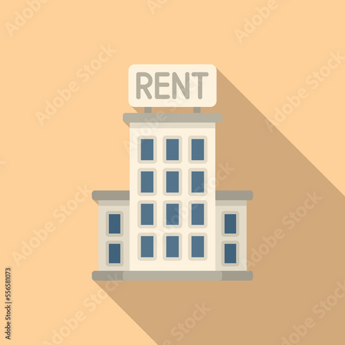 Rent building icon flat vector. Property house. Real home