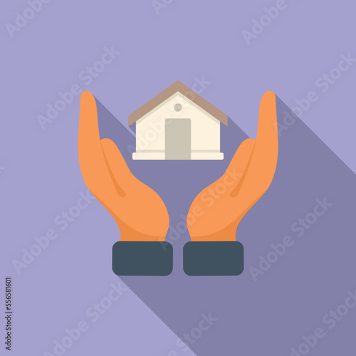 Care house icon flat vector. Rent house. Invest loan