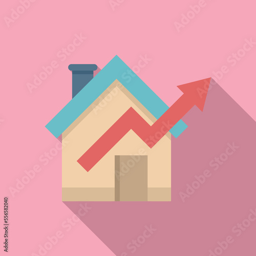 Loan house icon flat vector. Real home. Rent business