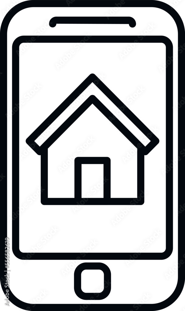 Phone house rent icon outline vector. Real home. Credit estate Phone house rent icon outline vector. Real home. Credit estate