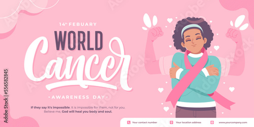 happy world cancer day illustration background