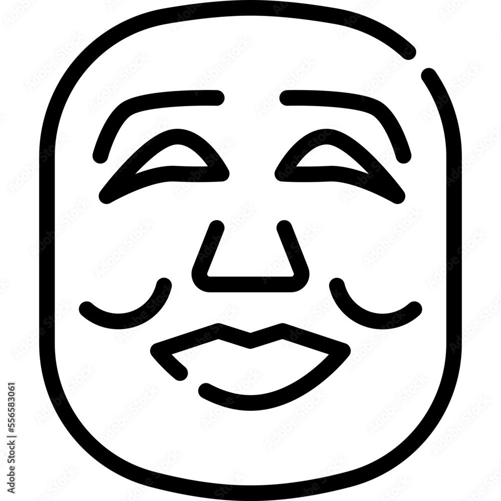 Chinese smile mask Outline icon. Chinese smile mask Outline icon.